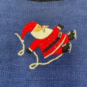 Bobbie Brooks Santa Reindeer Skating Vest Women's M Ugly Christmas Sweater